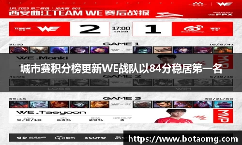 城市赛积分榜更新WE战队以84分稳居第一名